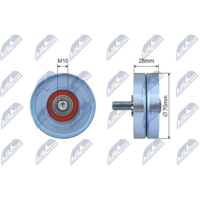Polea tensora de la correa de distribución - Metal - 70mm Diámetro Polea tensora de la correa de distribución - Metal - 70mm Diámetro