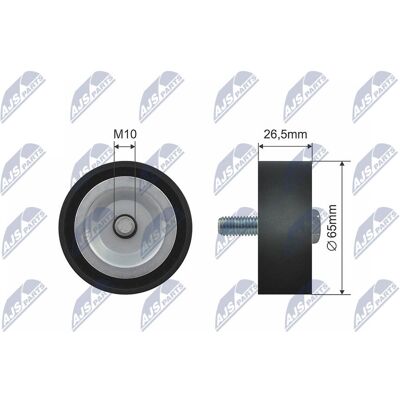Polea de Tensión NTY para Chevrolet Opel Vauxhall - 26.5mm x 65mm Polea de Tensión NTY para Chevrolet Opel Vauxhall - 26.5mm x 65mm