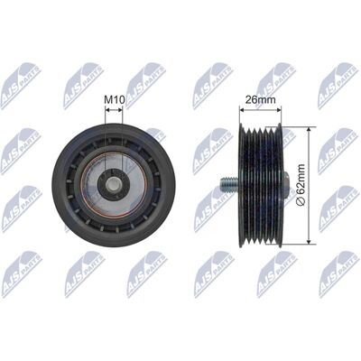 Polea Tensa y Guía NTY - Saab 9-3, 9-5, 900 - Plástico - 62mm Polea Tensa y Guía NTY - Saab 9-3, 9-5, 900 - Plástico - 62mm