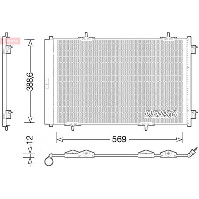 DENSO DCN21030 Condensador de aire acondicionado con deshidratador - 569mm x 366.6mm x 12mm DENSO DCN21030 Condensador de aire acondicionado con deshidratador - 569mm x 366.6mm x 12mm