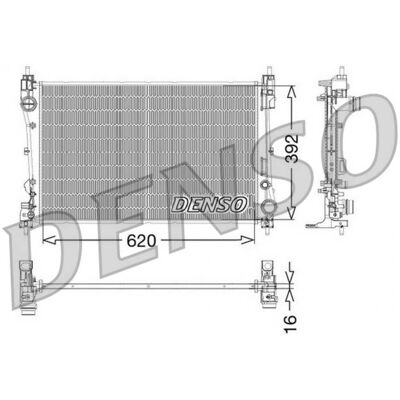 Radiador de aluminio DENSO DRM09115 - 620x392x16mm - Fiat, Alfa Romeo Radiador de aluminio DENSO DRM09115 - 620x392x16mm - Fiat, Alfa Romeo