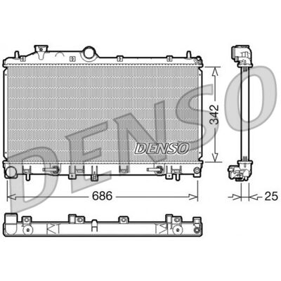 Denso DRM36005 - Radiador - Aluminio - Marco de plástico Denso DRM36005 - Radiador - Aluminio - Marco de plástico