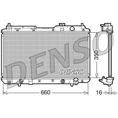 Radiador de aluminio DENSO DRM40010 - 660mm de ancho, 16mm de profundidad, 350mm de largo - OEM para HONDA CR-V Radiador de aluminio DENSO DRM40010 - 660mm de ancho, 16mm de profundidad, 350mm de largo - OEM para HONDA CR-V
