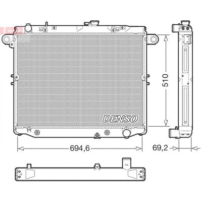 DENSO DRM50148 Radiador de enfriamiento del motor - Toyota Land Cruiser 100 DENSO DRM50148 Radiador de enfriamiento del motor - Toyota Land Cruiser 100
