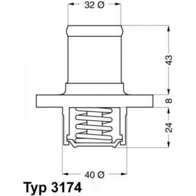 Wahler 3174.89D Termostato - 89°C, con junta para Renault Wahler 3174.89D Termostato - 89°C, con junta para Renault