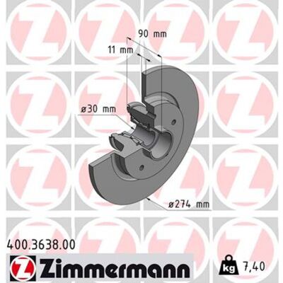 Zimmermann Disco de Freno 400.3638.00 - Disco de Freno Zimmermann Disco de Freno 400.3638.00 - Disco de Freno