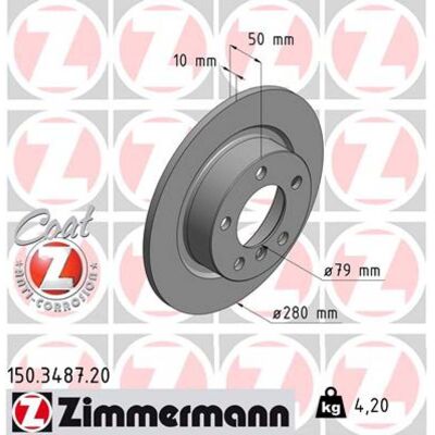 ZIMMERMANN Disco de freno - 150.3487.20 ZIMMERMANN Disco de freno - 150.3487.20