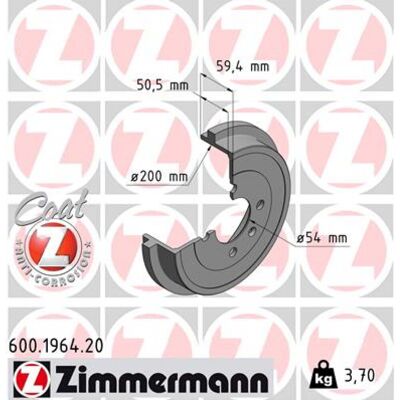 ZIMMERMANN Tambor de freno - Compatible con VW, SKODA, SEAT ZIMMERMANN Tambor de freno - Compatible con VW, SKODA, SEAT