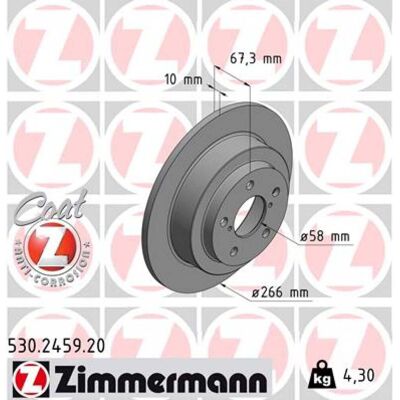ZIMMERMANN Disco de Freno 530.2459.20 - Disco de Freno ZIMMERMANN Disco de Freno 530.2459.20 - Disco de Freno