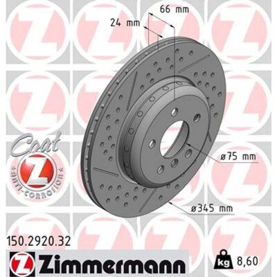 ZIMMERMANN Modelo 150.2920.32 - Disco de freno ZIMMERMANN Modelo 150.2920.32 - Disco de freno