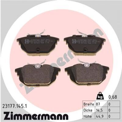 Zimmermann 23177.145.1 Pastillas de freno - Sistema de frenos Zimmermann 23177.145.1 Pastillas de freno - Sistema de frenos