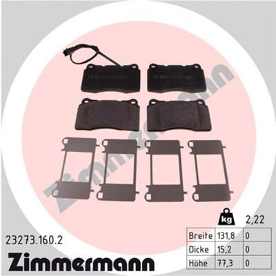 Zimmermann Juego de Pastillas de Freno - Compatible con Alfa 156 Gt - Duradero, Calidad Alemana Zimmermann Juego de Pastillas de Freno - Compatible con Alfa 156 Gt - Duradero, Calidad Alemana