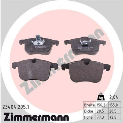 Pastillas de freno Zimmermann para Cadillac BLS Opel Signum Vectra Saab 9-3 - Pastillas de freno Pastillas de freno Zimmermann para Cadillac BLS Opel Signum Vectra Saab 9-3 - Pastillas de freno