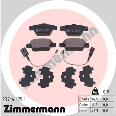 Zimmermann Juego de Pastillas de Freno - Para Fiat Bravo Lancia Delta - 4 Piezas Zimmermann Juego de Pastillas de Freno - Para Fiat Bravo Lancia Delta - 4 Piezas