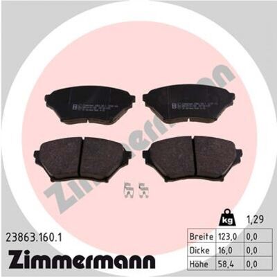 Zimmermann Pastillas de Freno - 23863.160.1 - Sistema de frenos de disco Zimmermann Pastillas de Freno - 23863.160.1 - Sistema de frenos de disco
