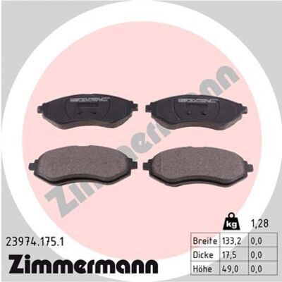 Zimmermann Juego de Pastillas de Freno - Compatible con Chevrolet Aveo, Daewoo - Frenos delanteros Zimmermann Juego de Pastillas de Freno - Compatible con Chevrolet Aveo, Daewoo - Frenos delanteros
