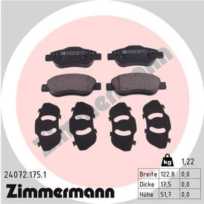 Zimmermann Pastillas de Freno - Delanteras Fiat Panda Zimmermann Pastillas de Freno - Delanteras Fiat Panda