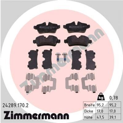 Zimmermann Pastillas de Freno Mini - Juego de 4 Zimmermann Pastillas de Freno Mini - Juego de 4