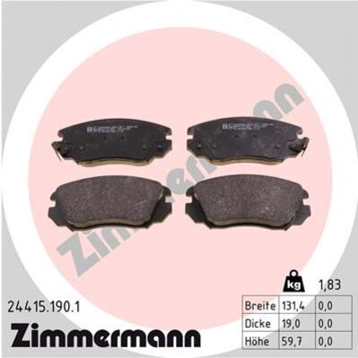 Zimmermann Modelo 24415.190.1 - Pastillas de freno Zimmermann Modelo 24415.190.1 - Pastillas de freno