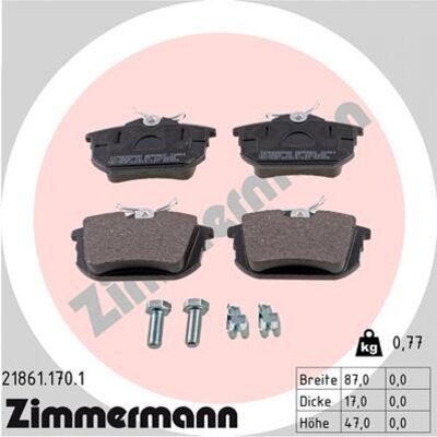 Zimmermann Juego de Pastillas de Freno para Mitsubishi Carisma Colt - Sistema de Frenado: Lucas-Girling Zimmermann Juego de Pastillas de Freno para Mitsubishi Carisma Colt - Sistema de Frenado: Lucas-Girling