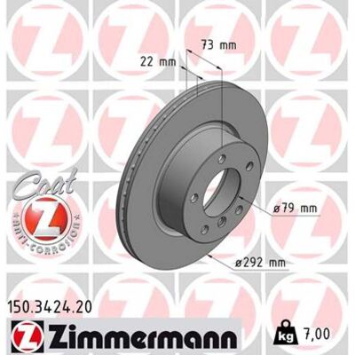 ZIMMERMANN Disco de Freno - Ventilado Alto Contenido en Carbono 292mm - Sistema de Freno ZIMMERMANN Disco de Freno - Ventilado Alto Contenido en Carbono 292mm - Sistema de Freno
