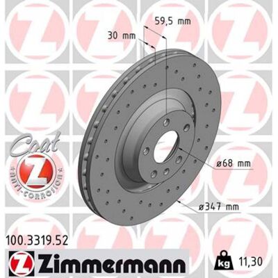 ZIMMERMANN Disco de freno - Perforado, ventilado 347mm para Audi A6 C6 ZIMMERMANN Disco de freno - Perforado, ventilado 347mm para Audi A6 C6