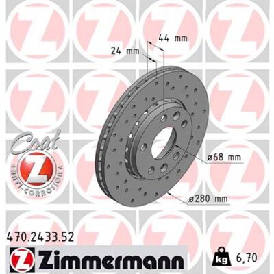 Disco de freno ZIMMERMANN 470.2433.52 Disco de freno ZIMMERMANN 470.2433.52