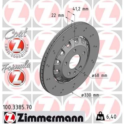 ZIMMERMANN Modelo 100.3385.70 Disco de Freno Ventilado - Freno ZIMMERMANN Modelo 100.3385.70 Disco de Freno Ventilado - Freno
