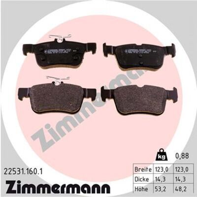 Zimmermann - 22531.160.1 - Ford Kuga II DM2 - Juego de pastillas de freno Zimmermann - 22531.160.1 - Ford Kuga II DM2 - Juego de pastillas de freno