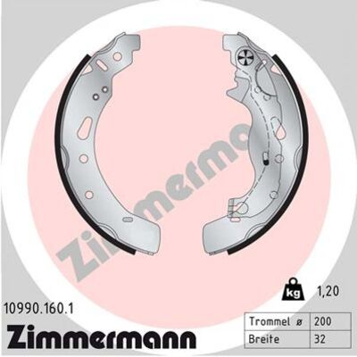 Zimmermann Zapatas de Freno Mazda 2 - 200mm, Incluye Palanca Zimmermann Zapatas de Freno Mazda 2 - 200mm, Incluye Palanca
