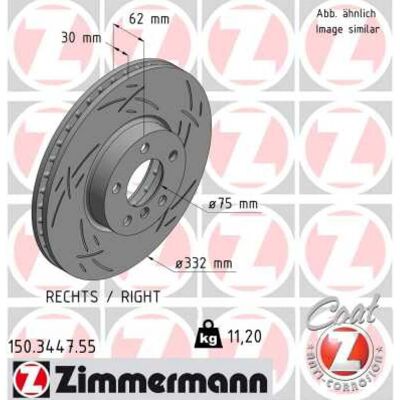 Disco de freno Black Z Zimmermann - Ventilado 150.3447.55 Disco de freno Black Z Zimmermann - Ventilado 150.3447.55