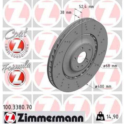 ZIMMERMANN Disco de freno - Ventilado en dos piezas de aluminio - Diámetro 400mm ZIMMERMANN Disco de freno - Ventilado en dos piezas de aluminio - Diámetro 400mm