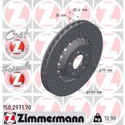 ZIMMERMANN BMW Disco de freno - Ventilado, perforado, 2 piezas, aleación/carbono - 400mm - 36mm - BMW Coupé ZIMMERMANN BMW Disco de freno - Ventilado, perforado, 2 piezas, aleación/carbono - 400mm - 36mm - BMW Coupé