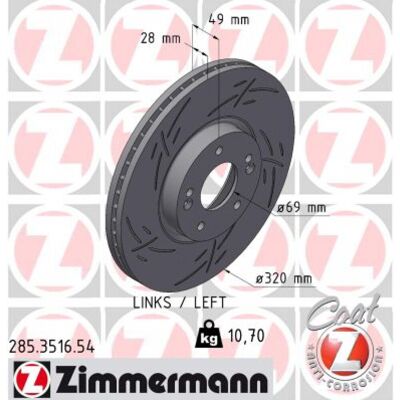 ZIMMERMANN Hyundai Santa Fe KIA Sorento Disco de Freno Ventilado - Discos de Freno ZIMMERMANN Hyundai Santa Fe KIA Sorento Disco de Freno Ventilado - Discos de Freno