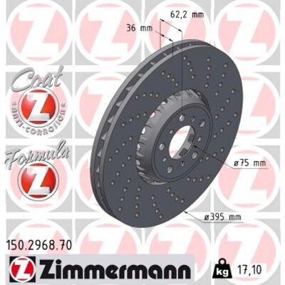 ZIMMERMANN 150.2968.70 - Disco de freno ZIMMERMANN 150.2968.70 - Disco de freno
