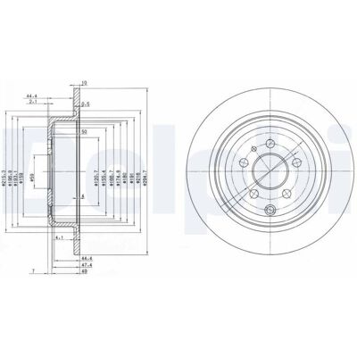 Delphi - Disco de freno en forma de U para Peugeot 806 MPV, Citroën Evasion, Fiat Ulysse - Disco de freno Delphi - Disco de freno en forma de U para Peugeot 806 MPV, Citroën Evasion, Fiat Ulysse - Disco de freno
