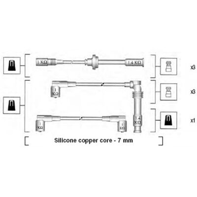 Magneti Marelli 941045400525 Juego de cables de encendido - 7mm para Alfa Romeo 164 GTV Spider Magneti Marelli 941045400525 Juego de cables de encendido - 7mm para Alfa Romeo 164 GTV Spider