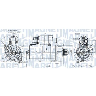 Magneti Marelli Modelo MQS1508, 943215081010 - Arrancador Magneti Marelli Modelo MQS1508, 943215081010 - Arrancador