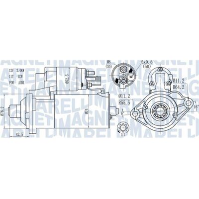 Magneti Marelli 02E911023L Arrancador - Adecuado para Audi A3, Seat Altea, Leon, Skoda, VW Magneti Marelli 02E911023L Arrancador - Adecuado para Audi A3, Seat Altea, Leon, Skoda, VW