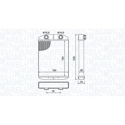 Magneti Marelli 350218507000 Radiador de Calefacción - Sistema de Calefacción Magneti Marelli 350218507000 Radiador de Calefacción - Sistema de Calefacción