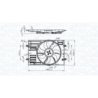 Ventilador Magneti Marelli - 446mm para radiador de VW y Seat Ventilador Magneti Marelli - 446mm para radiador de VW y Seat