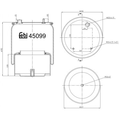FEBI BILSTEIN 45099 Muelle de aire - Suspensión trasera FEBI BILSTEIN 45099 Muelle de aire - Suspensión trasera