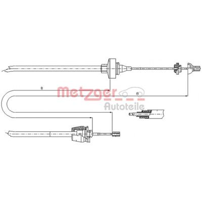 Metzger Twingo Cable de Embrague - K27700, 154000701, 24372810192 Metzger Twingo Cable de Embrague - K27700, 154000701, 24372810192