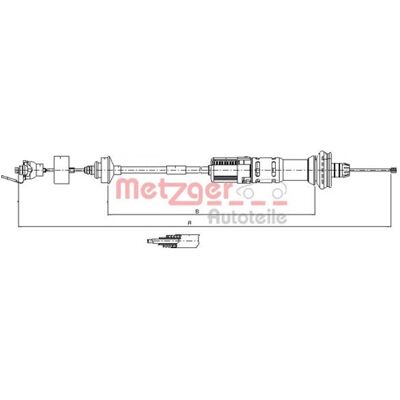 Cable de embrague Metzger Peugeot 206 - Ajuste automático Cable de embrague Metzger Peugeot 206 - Ajuste automático