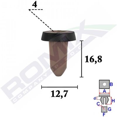 ROMIX ROM C70601 - Clip - Clips de fijación para revestimientos ROMIX ROM C70601 - Clip - Clips de fijación para revestimientos