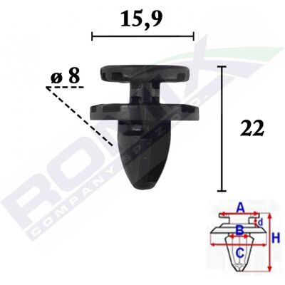 ROMIX ROM C70613 - Clip de fijación para paneles ROMIX ROM C70613 - Clip de fijación para paneles