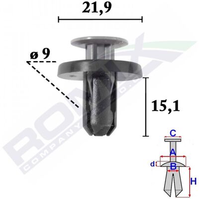 Clip de Coche ROMIX - Ajuste Universal para Toyota y Lexus - Pack de 10 Clip de Coche ROMIX - Ajuste Universal para Toyota y Lexus - Pack de 10