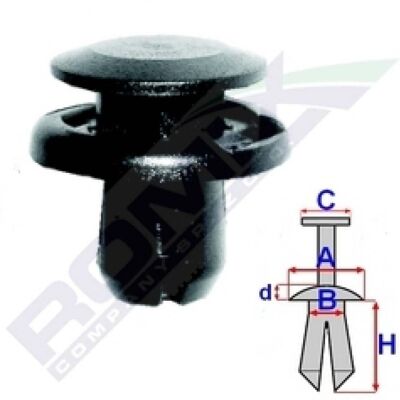 ROMIX B26998 Protección/Clips - 10 piezas para Honda Civic VIII, Accord VII ROMIX B26998 Protección/Clips - 10 piezas para Honda Civic VIII, Accord VII