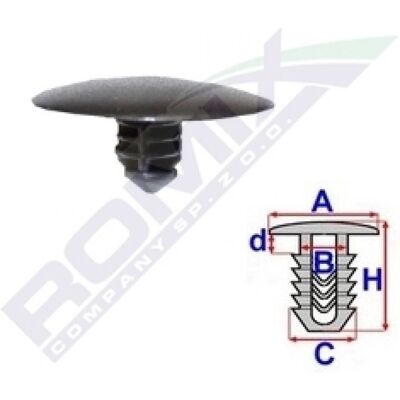 Clips de cubrearco de rueda ROMIX C60695 - 10 piezas Clips de cubrearco de rueda ROMIX C60695 - 10 piezas