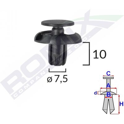 ROMIX B22628 - Soporte de parachoques 10 piezas ROMIX B22628 - Soporte de parachoques 10 piezas